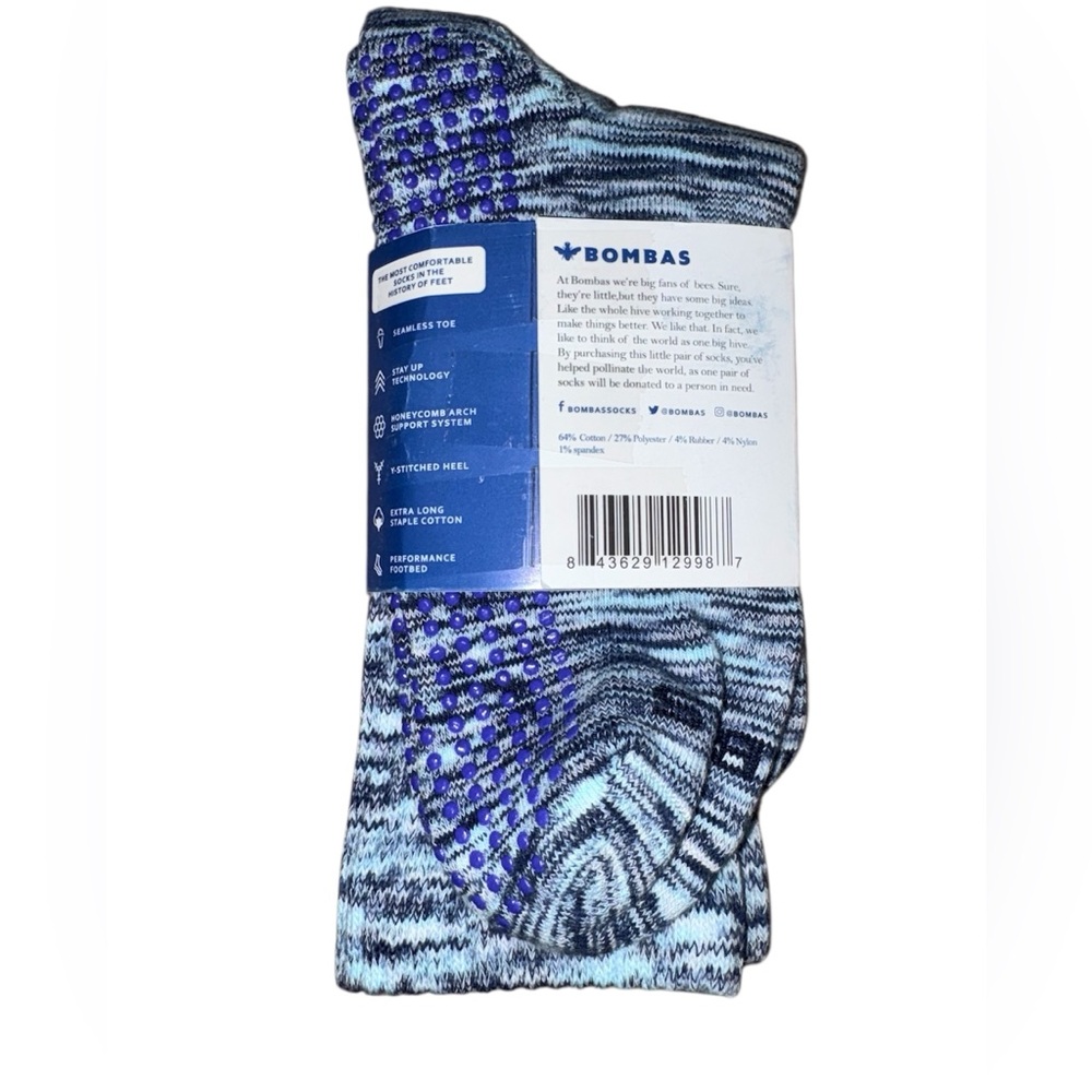 Bombas Grippers Women’s Socks - Blue - Size M - Picture 2 of 5